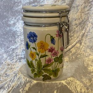 Floral Ceramic Storage Jar